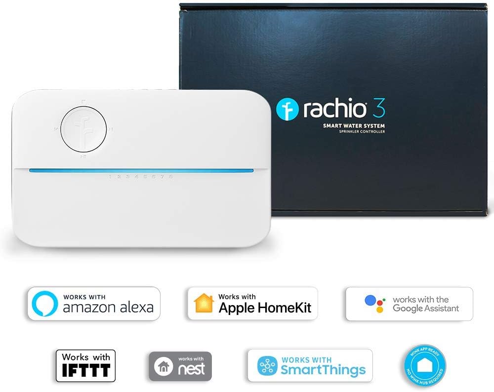 Rachio Controlador de rociadores, 16 zonas, blanco.