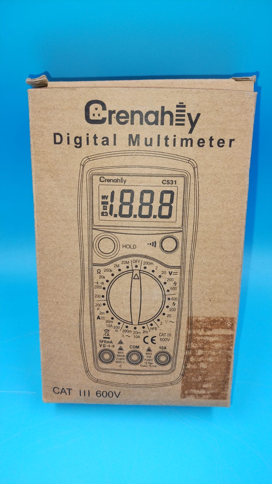 Multímetro digital, voltaje, corriente, resistencia, diodo, continuidad.