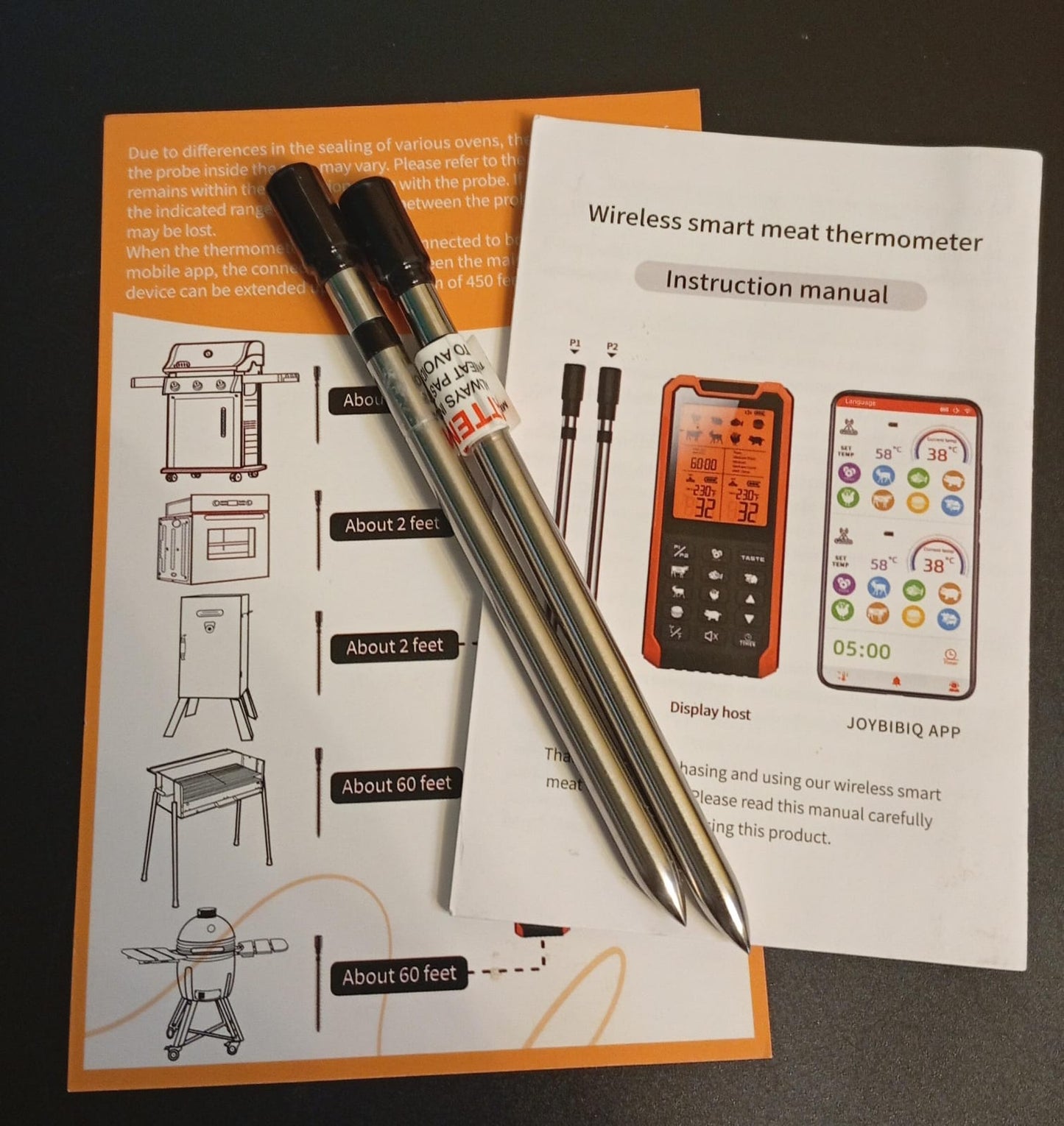 Termómetro inteligente Bluetooth para carne, Apto para horno.