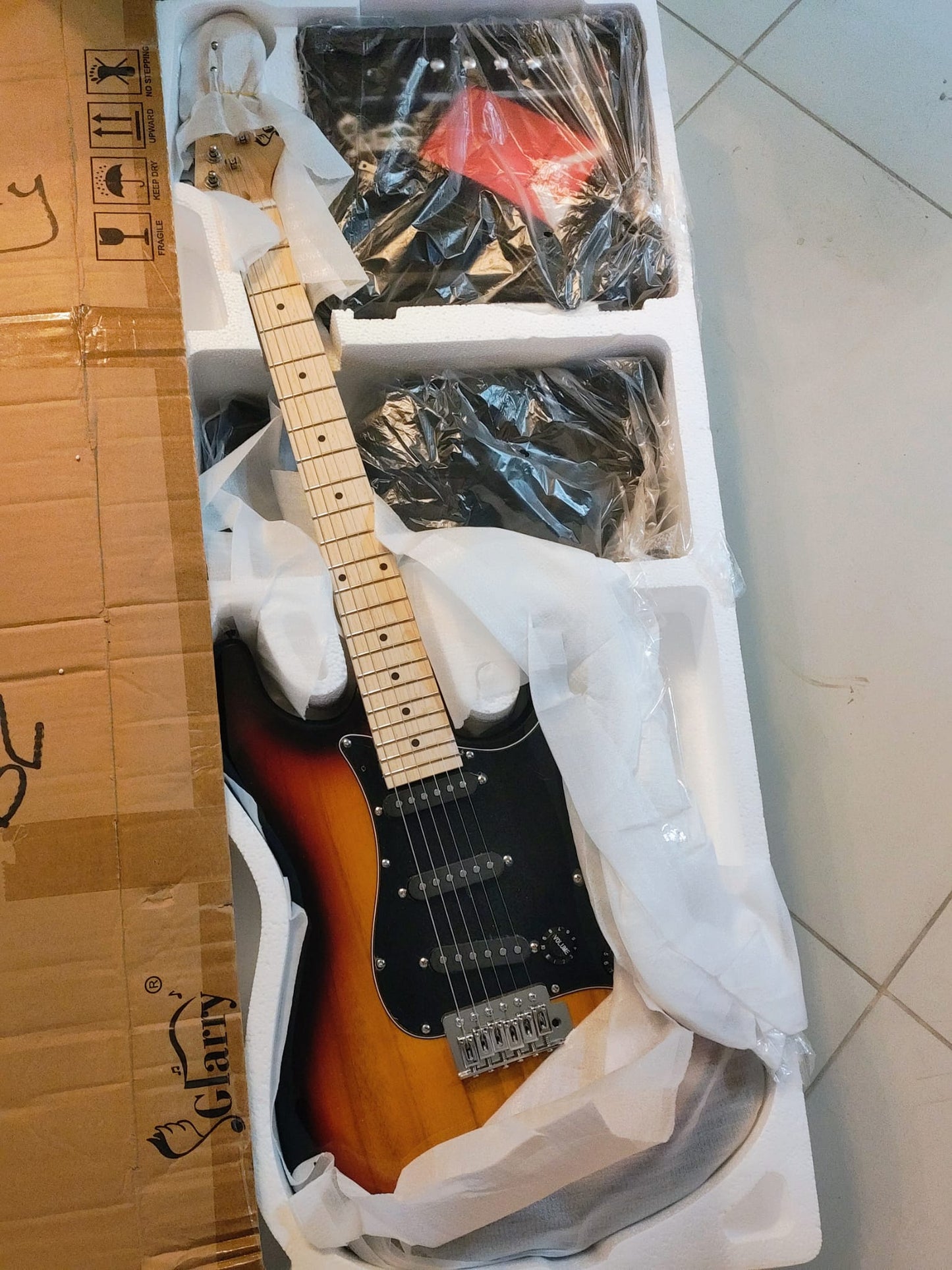 GLARRY-Kit de guitarra eléctrica GST 39" con amplificador para principiantes