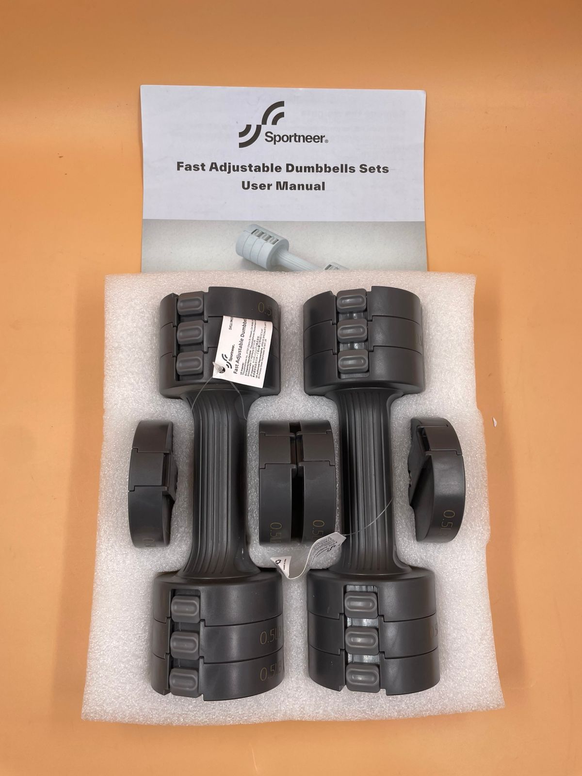 Juego de 2 mancuernas ajustables: Sportneer 2, 3, 4, 5 libras.