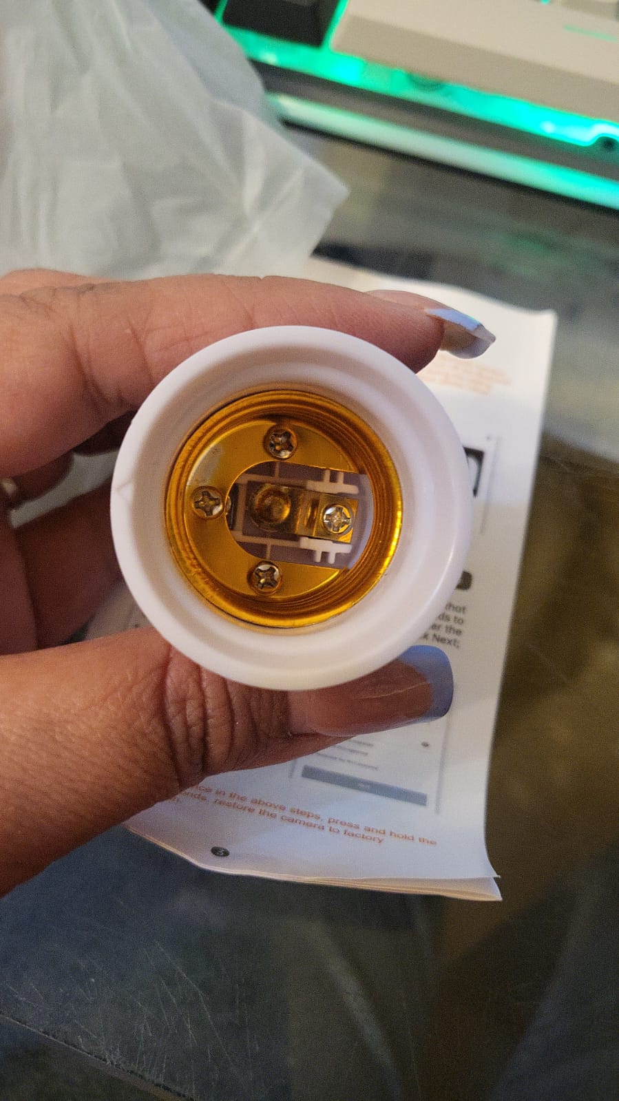 Cámara de bombilla WiFi para exteriores, inalámbrica WiFi con adaptador.