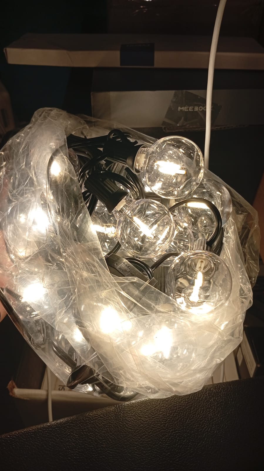 Guirnalda de luces G40 para patio exterior de 15,2 mts, 5W.