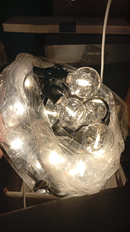 Guirnalda de luces G40 para patio exterior de 15,2 mts, 5W.