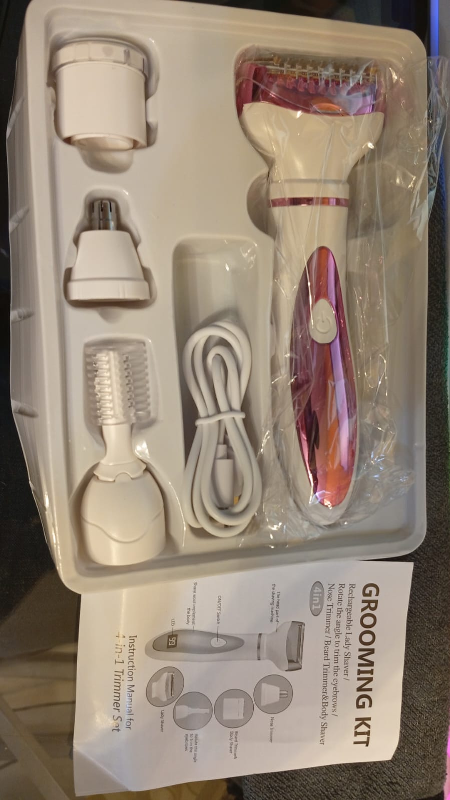 Cortapelos Eléctrico ANGGREK Recargable USB 4 En 1 para mujer