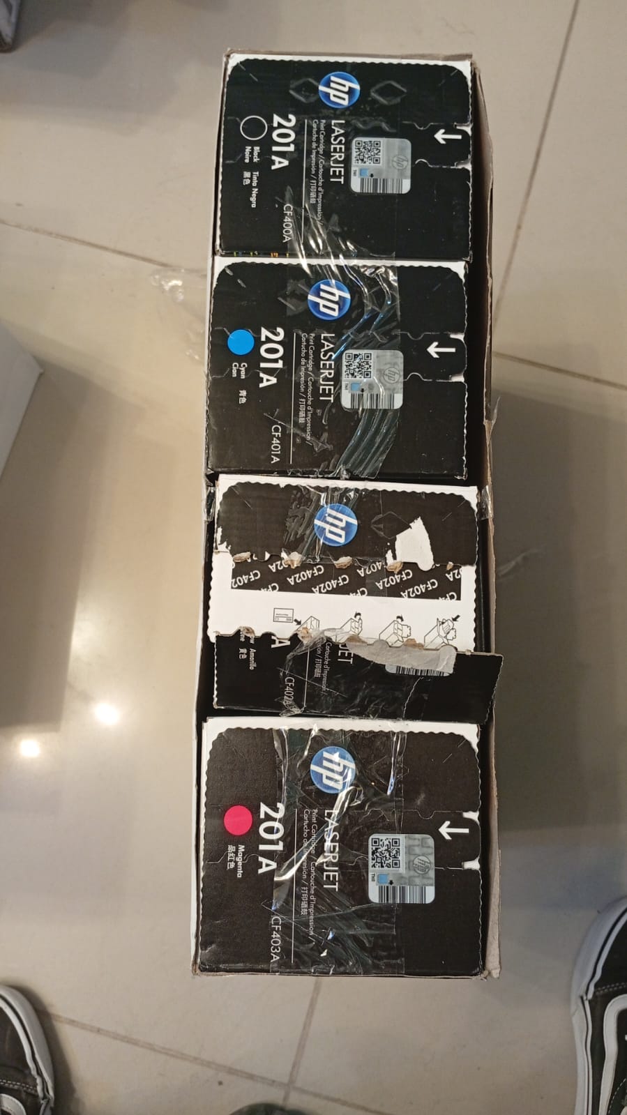Cartuchos de tóner, 4 Pack, HP Laserjet 201A, CF400AQ1, (USADO).