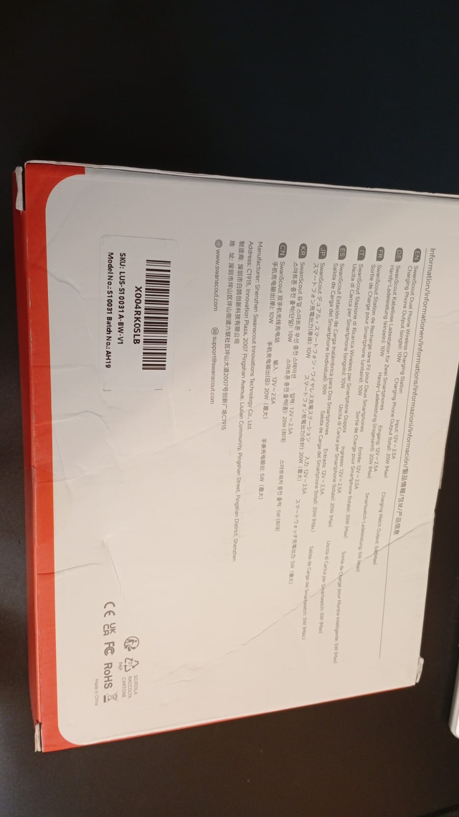 Cargador Inalámbrico Dual para telefonos, earbuds Y reloj.
