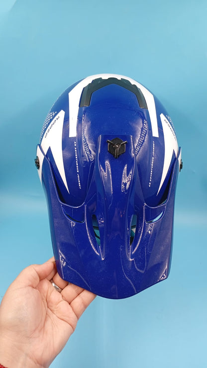Casco de motocross para niños Roozo FF601-2 Talla M, Azul (USADO)
