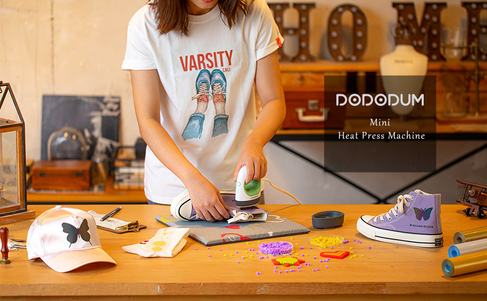 Mini máquina de prensa de calor fácil, verde.