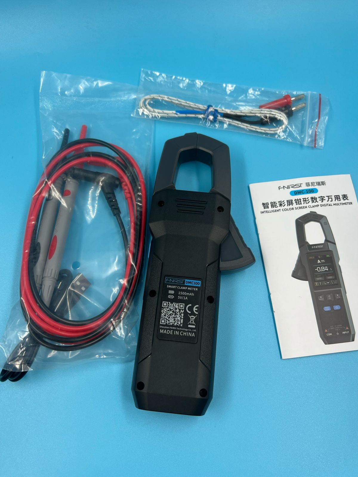 Multímetro Digital FNIRSI DMC-100 con Pinza para Corriente AC/DC