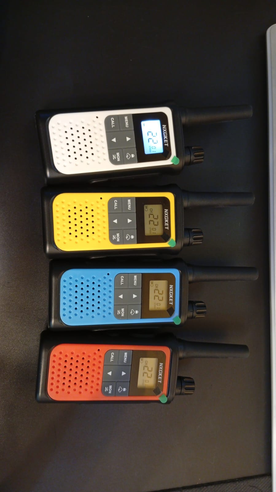 Walkie Talkies para adultos Alertas meteorológicas NOAA.