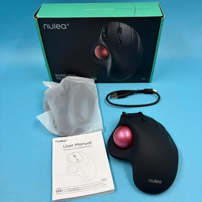 Mouse Trackball inalámbrico Nulea M501 recargable ergonómico