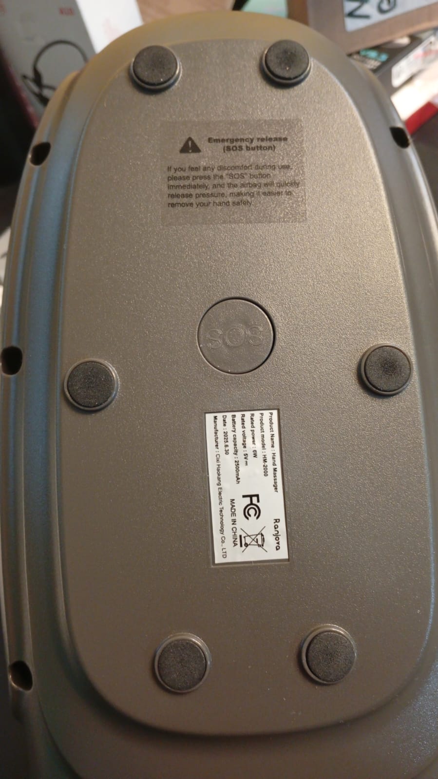 Masajeador de manos con calor y compresión, inalámbrico.