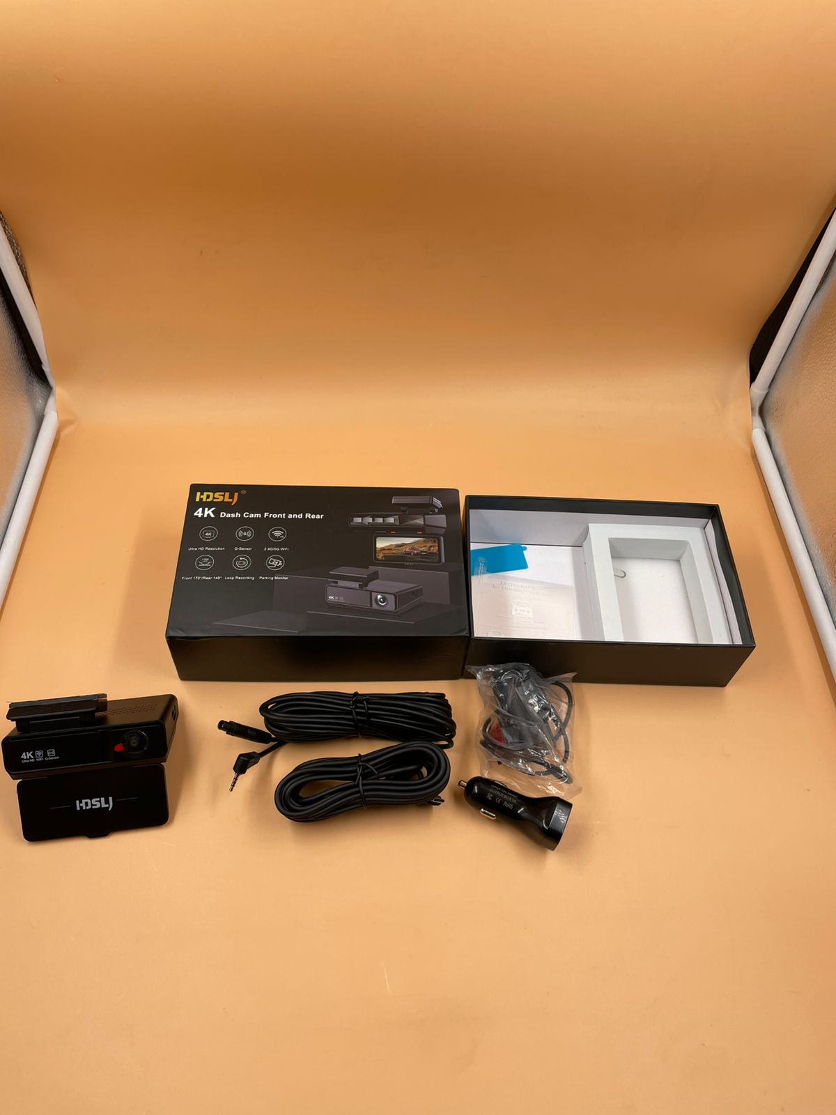 Cámara de tablero trasera delantera Hdslj 4k para automóviles.