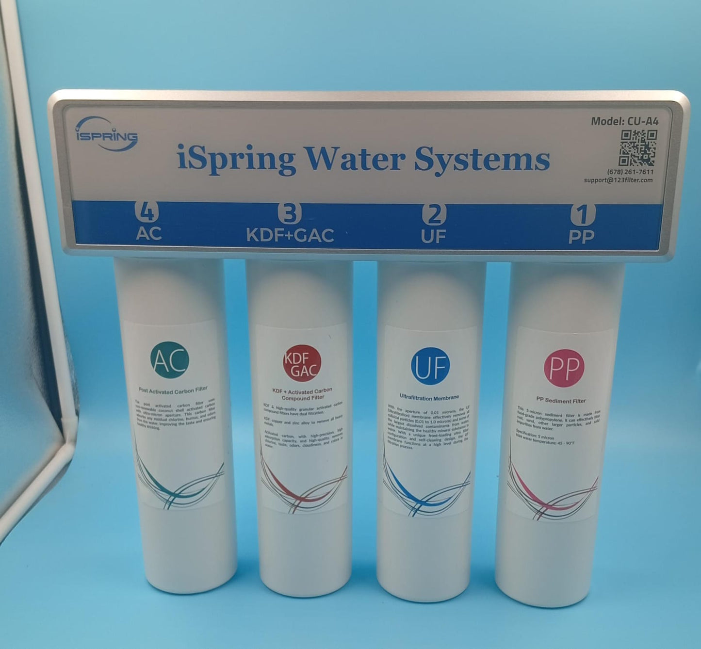 Sistema de ultrafiltración de agua, 4 Etapas, con Grifo Cromado.(USADO).