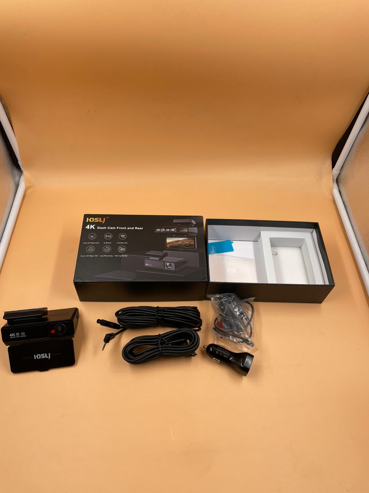 Cámara de tablero trasera delantera Hdslj 4k para automóviles.