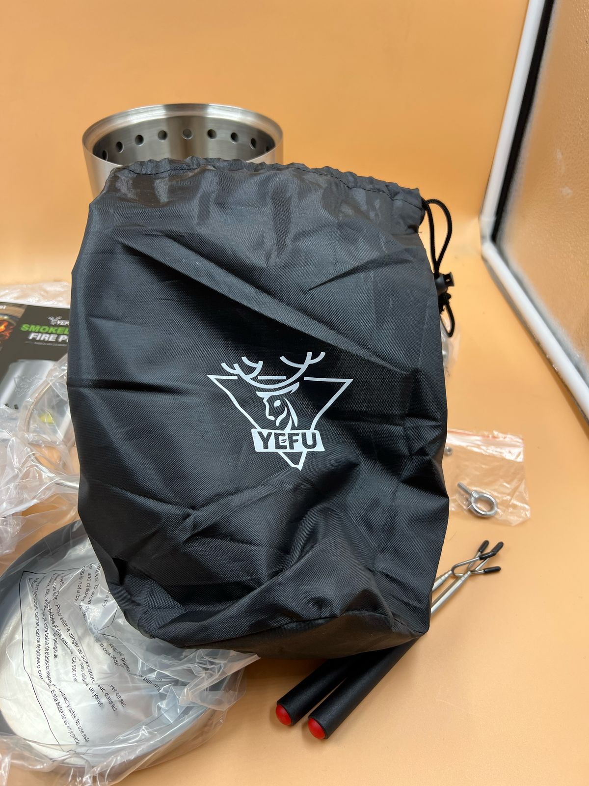 YEFU - Brasero de mesa de 25x18cm camping