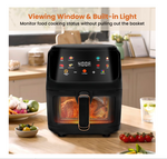 Freidora de Aire Bluebow 7.5QT, Pantalla Táctil 8 en 1, 1700W, Vent. Visible