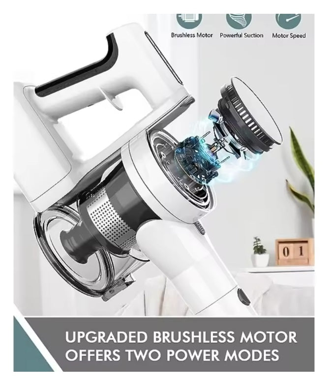 Aspiradora vertical inalámbrica de 2200 MAh, 2 modos ajustables