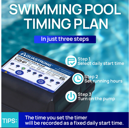 Bomba para piscina Aquastrong PSP050T-PU, 1/2 HP dentro/sobre suelo.