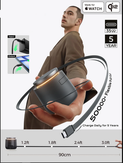 Estación de carga inalámbrica Magsafe 4 en 1, Threekey Qi2.