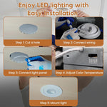 Luces LED Empotrables 4" 9W 5CCT 750LM Cardán  6pz Ozion