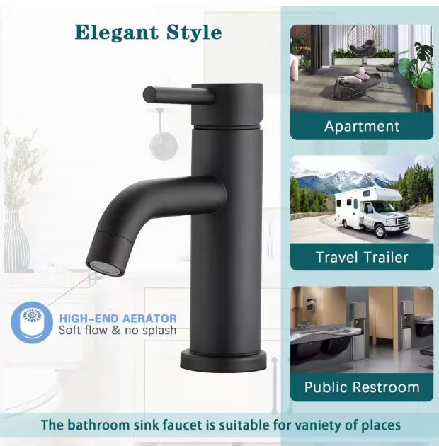 Grifo de baño monomando de un solo orificio con placa de cubierta incluida