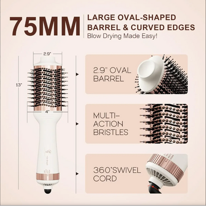 Cepillo secador Hair Trends, aire caliente, 75 mm, moldeador y voluminizador.