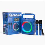 Máquina de karaoke JOYC, 2 micrófonos inalámbricos y luces RGB
