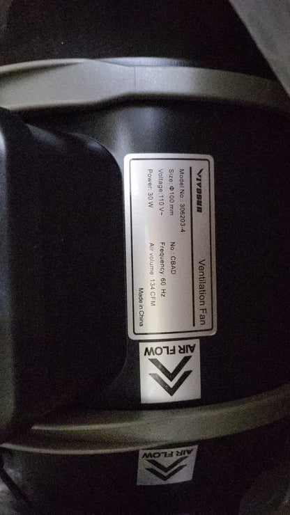 Ventilador para salas de cultivo controlador inteligente VIVOSUN 4" 134 CFM