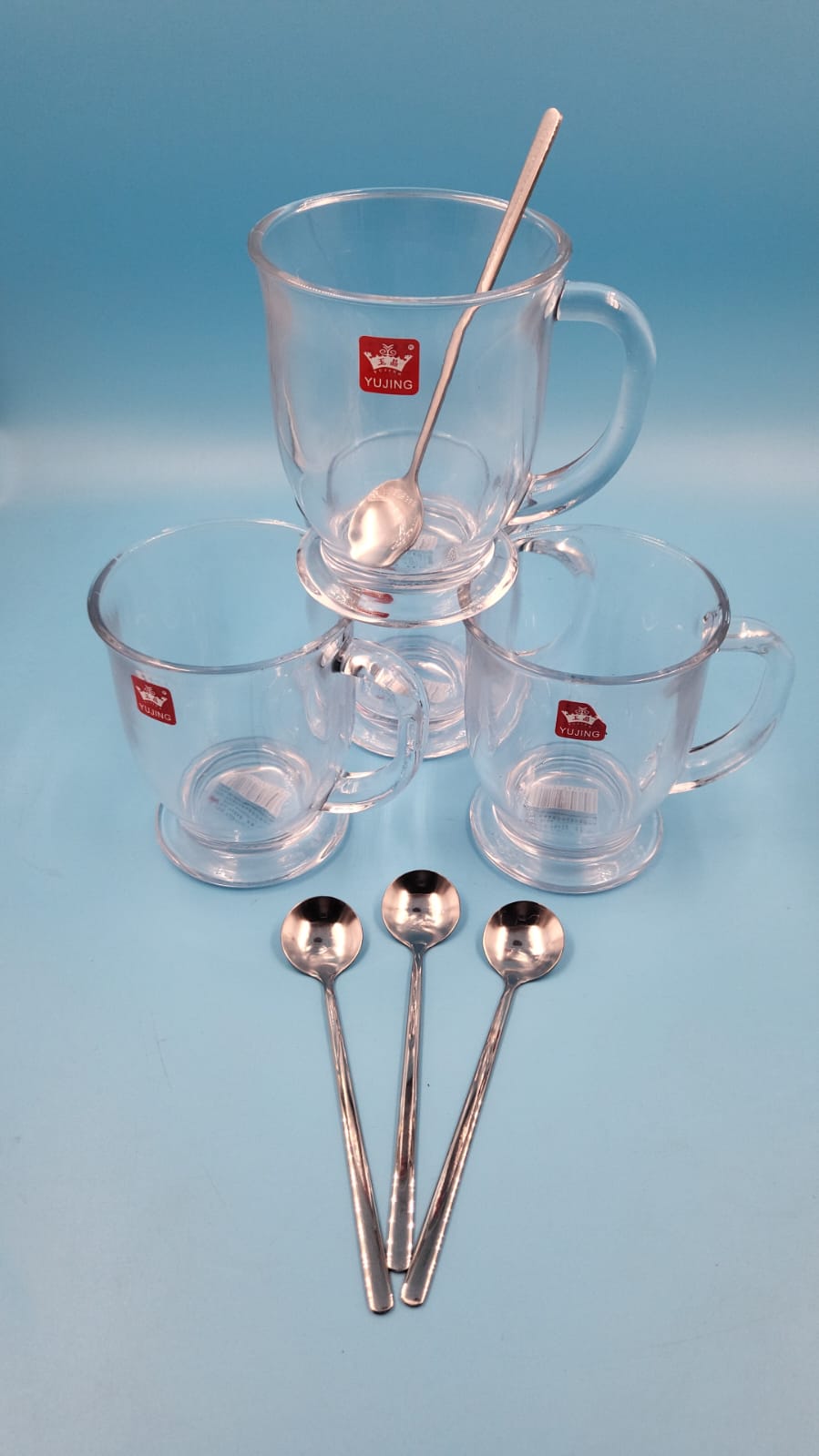 4 tazas de vidrio, transparente grande, de 15 oz con asas para bebidas calientes