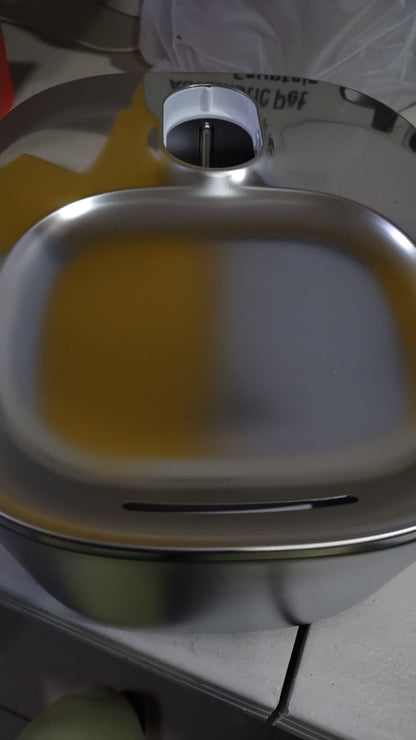 Fuente de agua Feelneedy inalámbrica para gatos, acero inoxidable