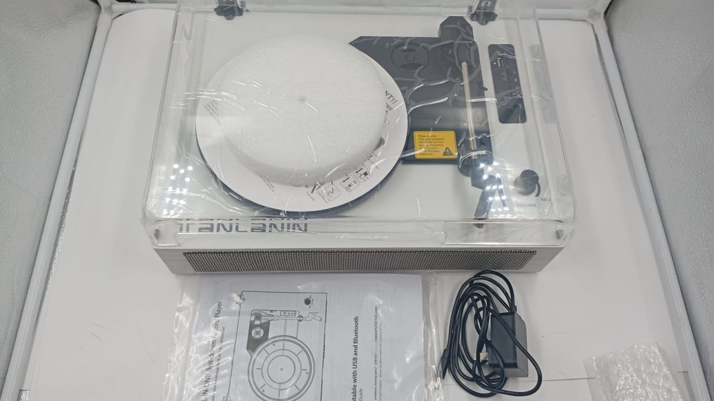 Tocadiscos Vintage, Tanlanin TE-2019, Bluetooth, sonido estereo.