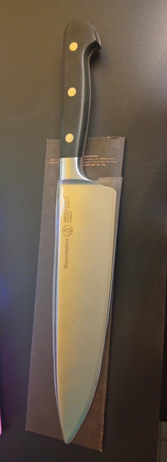 Cuchillo de chef, Messermeister Meridian Elite, 9", Stealth.