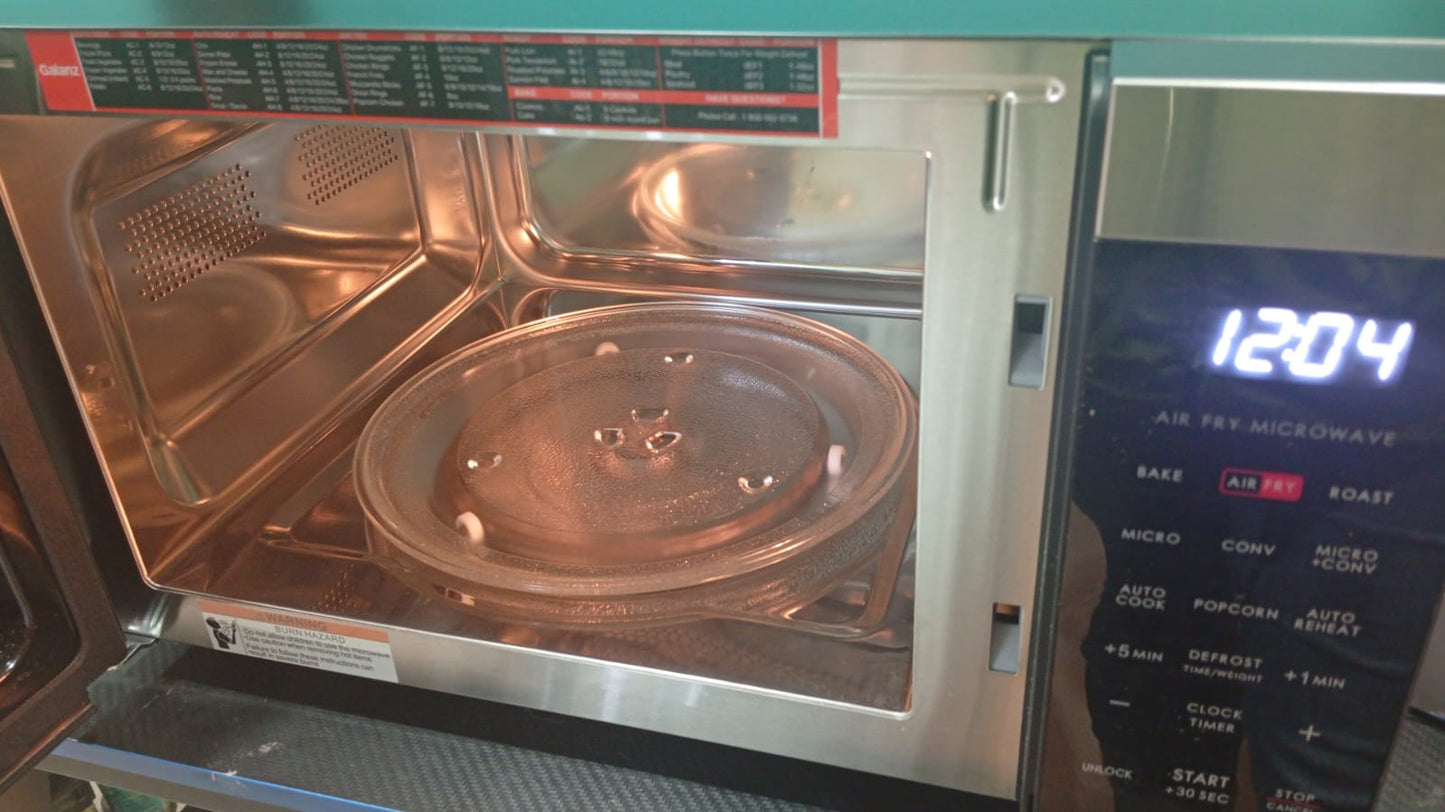 Microondas Galanz con freidora de aire, 0.9 pies, 900V, acero inox.