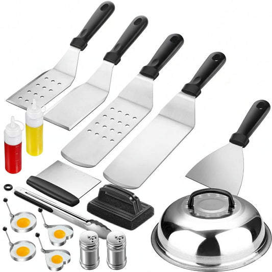 Kit de accesorios para parrilla, 19 piezas, Acero Inoxidable.