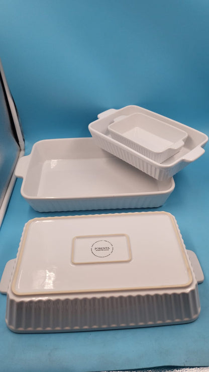Cazuelas Para Horno FOBENTA 4 Pzs Rectangulares Cerámica DETALLE