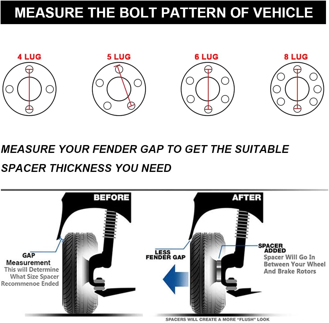 VLAOSCHI Espaciadores de rueda centrales forjados