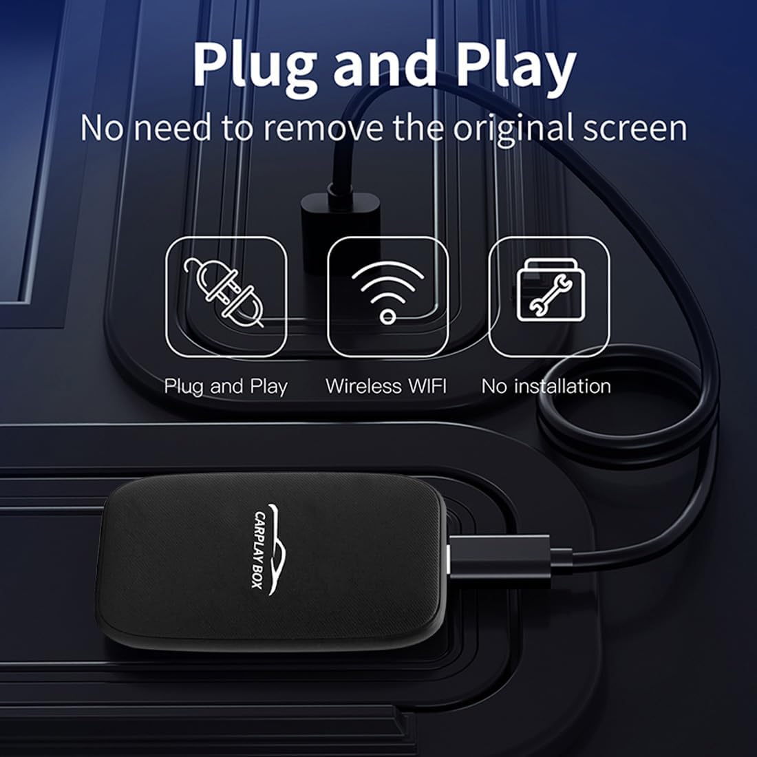 Adaptador inalámbrico Carplay, Android con cable automático.