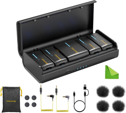 Mic Inalámbrico 7RYMS DW40, 4 Canales 48kHz/24bit, Estuche