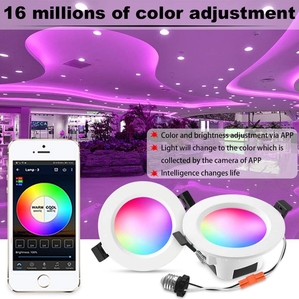 Kit 10 Luces Empotrable Led Smart, 4 Pulgadas, 5w, Control (USADO)