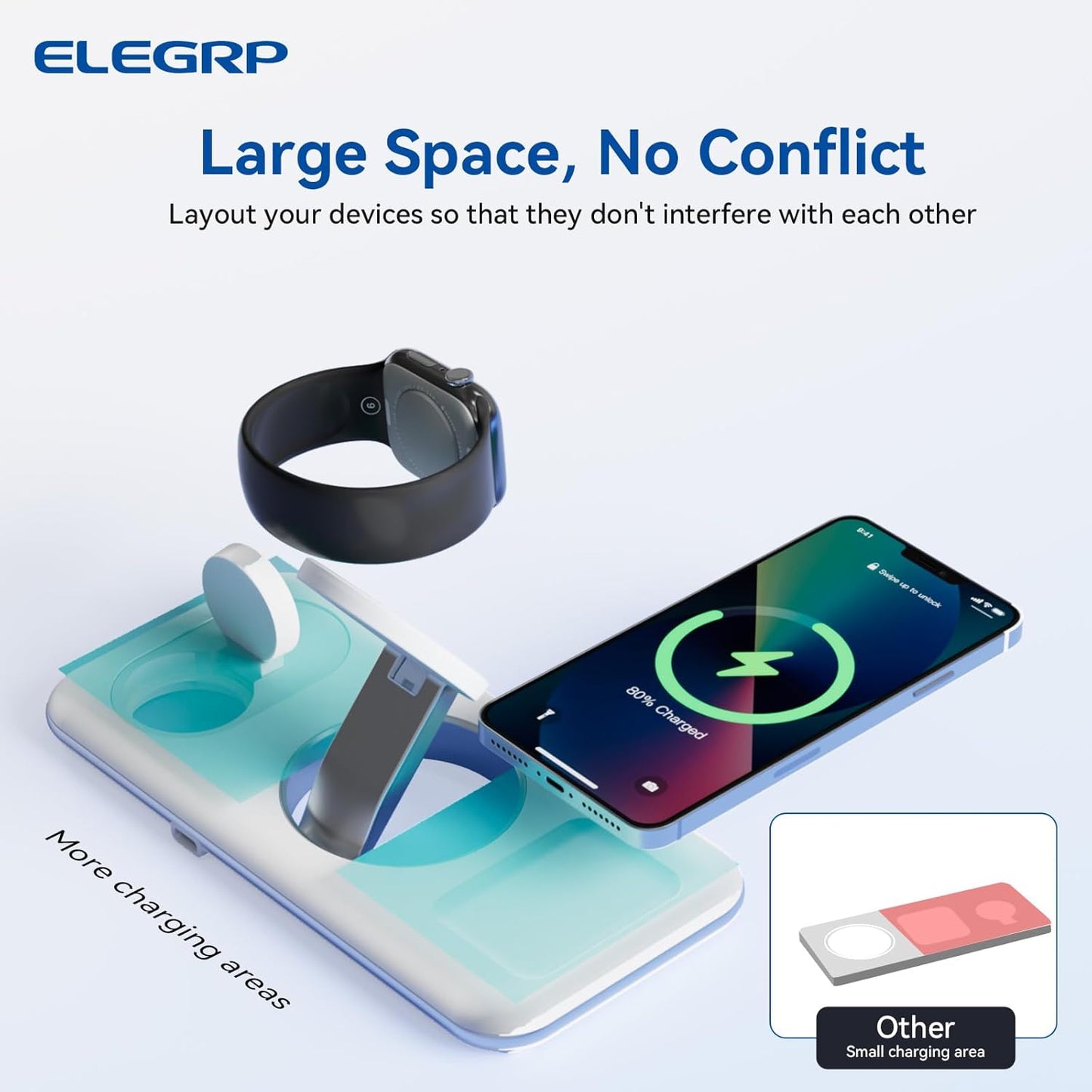 Estación de carga inalámbrica de Apple ELEGRP 3 en 1