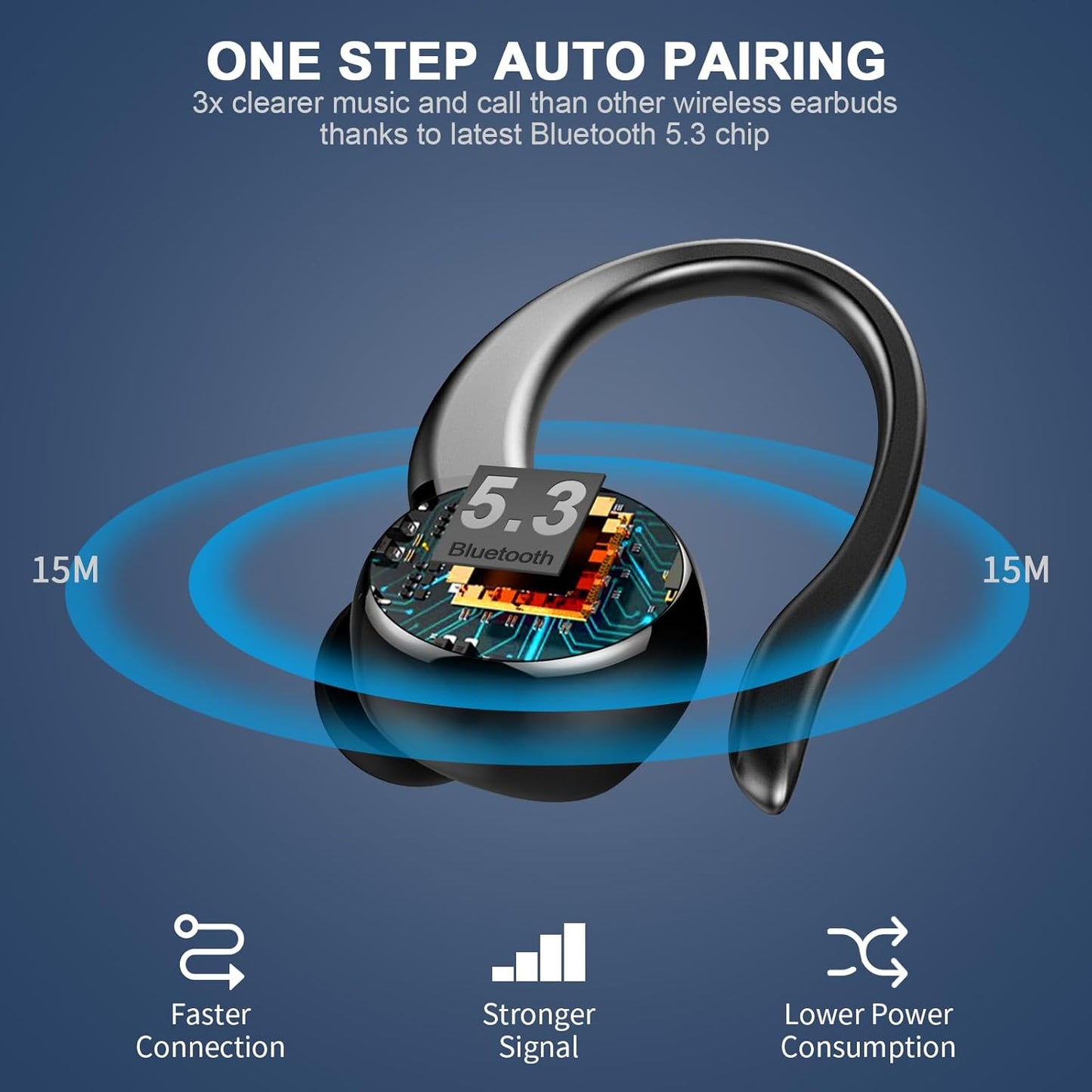 Kuizil Auriculares inalámbricos Bluetooth 5.4 con ganchos