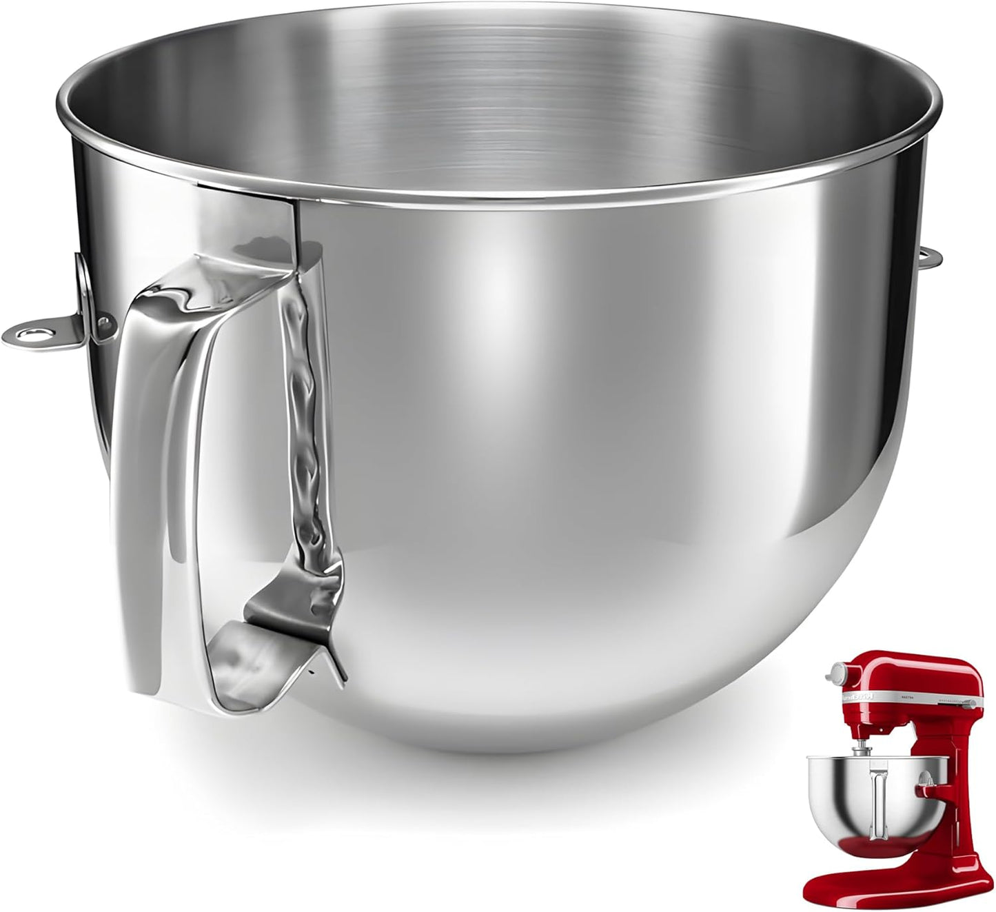 Cuenco mezclador de acero inoxidable de 7 qt compatible con Kitchenaid