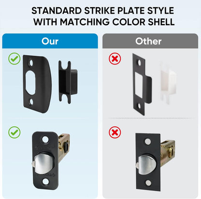 Manija de puerta negra mate resistente 2 PACK TICONN