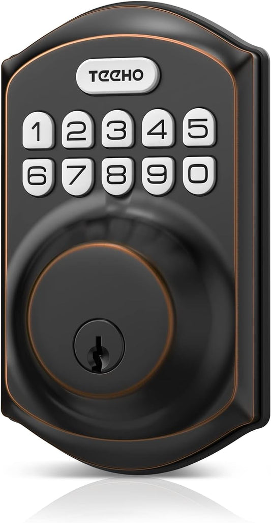 Cerradura inteligente sin llave, con teclado, con 2 llaves, TEEHO TE001