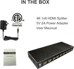 Divisor HDMI de 1 x 8 de Anlink-1 en 8 salidas, alta calidad Ultra HD 4K