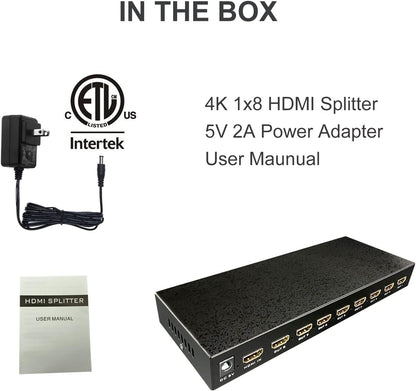 Divisor HDMI de 1 x 8 de Anlink-1 en 8 salidas, alta calidad Ultra HD 4K