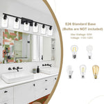 Lampara Vinluz Lineal, 6 Focos, Negro Matte, Para Tocador, De Pared.
