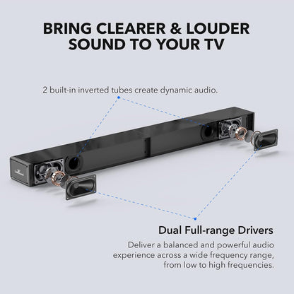 Barra de sonido para TV, Bluetooth/HDMI, USB, 31", Sonido envolvente.